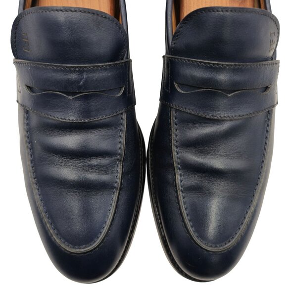 Gianni Gallucci Mens 11.5 / 44.5EU Navy Leather Dress Shoes Luxury Loafers $2211